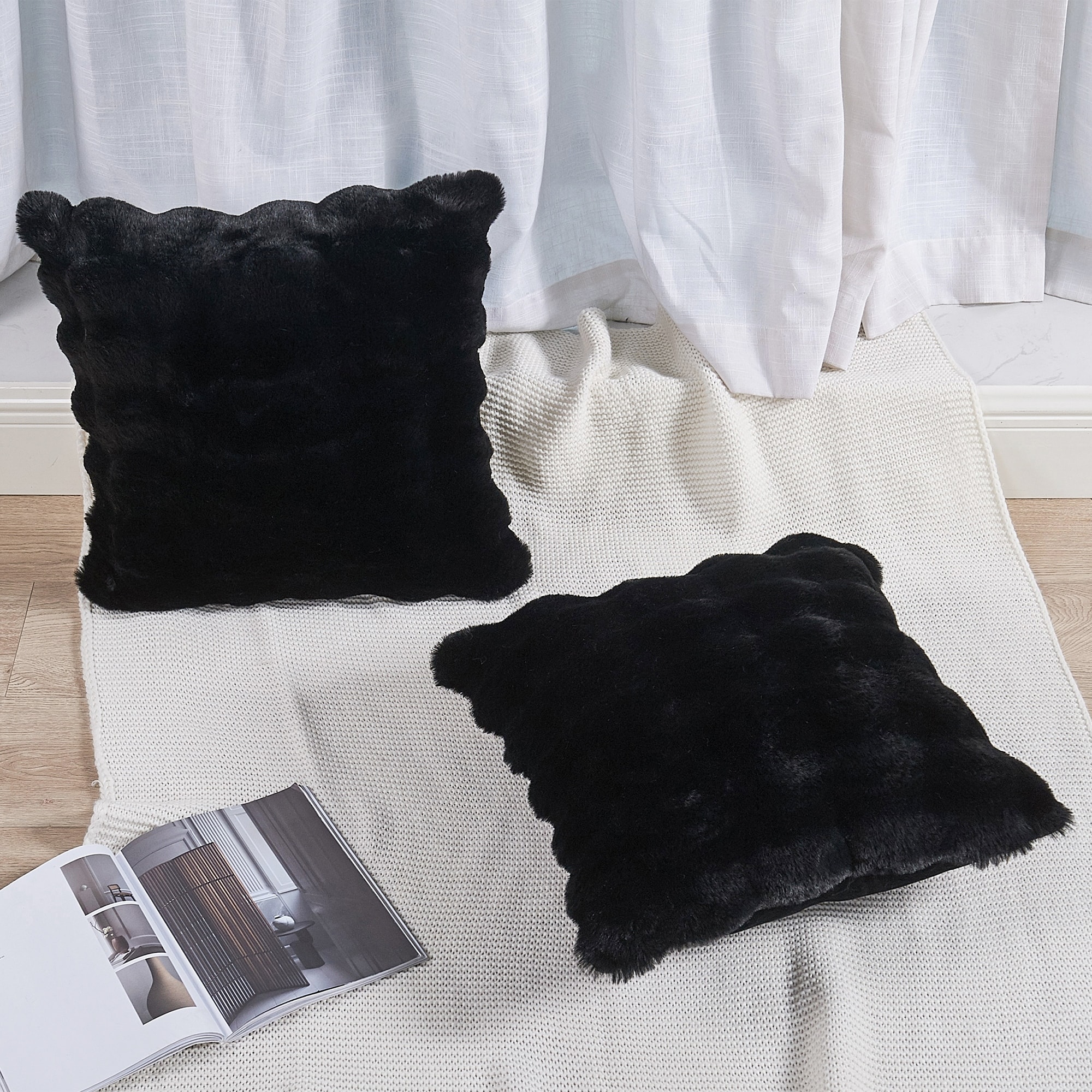 Bubble Textured FauxFur Pillow Shell Comfortable Fluffy Pillow