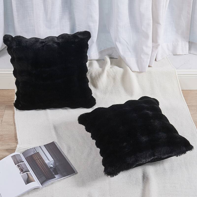 Bubble Textured FauxFur Pillow Shell Comfortable Fluffy Pillow Cover