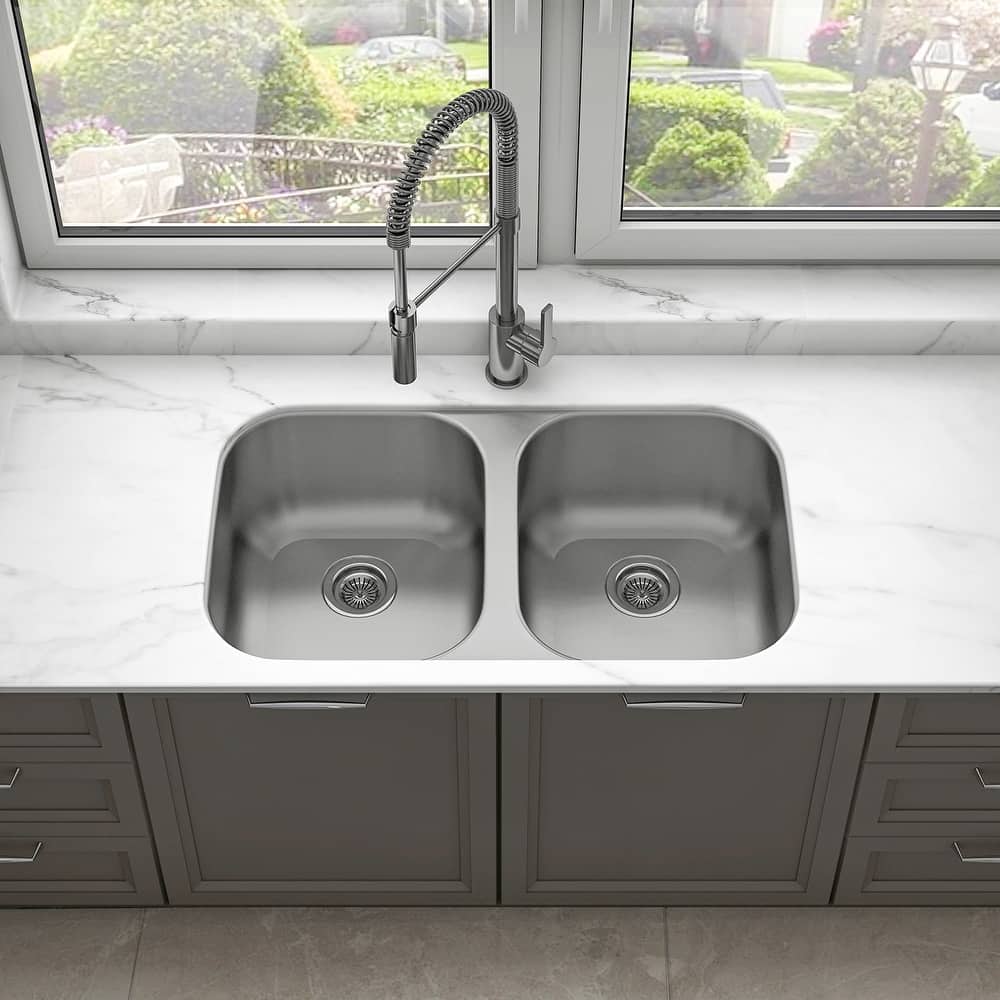 Sinber Undermount Double Bowl 304 Stainless Steel Kitchen Sink