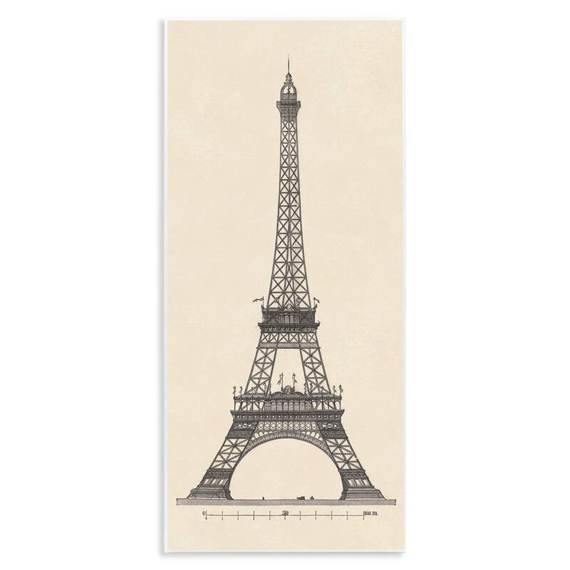 Stupell Parisian Tower Illustration Wall Plaque Art Design By Phillipa Katz - 7 x 17
