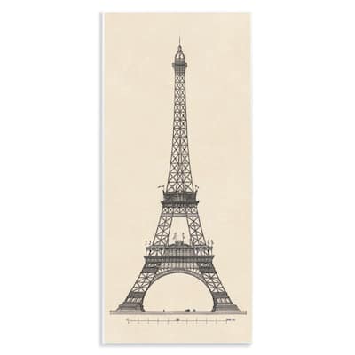 Stupell Parisian Tower Illustration Wall Plaque Art Design By Phillipa Katz