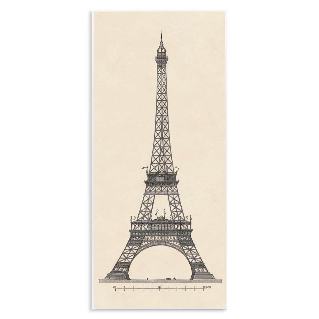 Stupell Parisian Tower Illustration Wall Plaque Art Design By Phillipa Katz