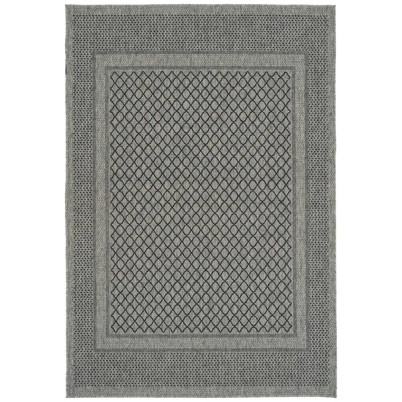 Modern Transitional Geometric Southwestern Textured High-Low Cut & Loop Rectangle Area Rug - 4x6