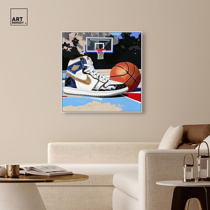 Basketball Court Blues Canvas by Art Remedy