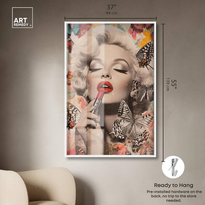 Iconic Lady Butterfly Collage Shadowbox by Art Remedy