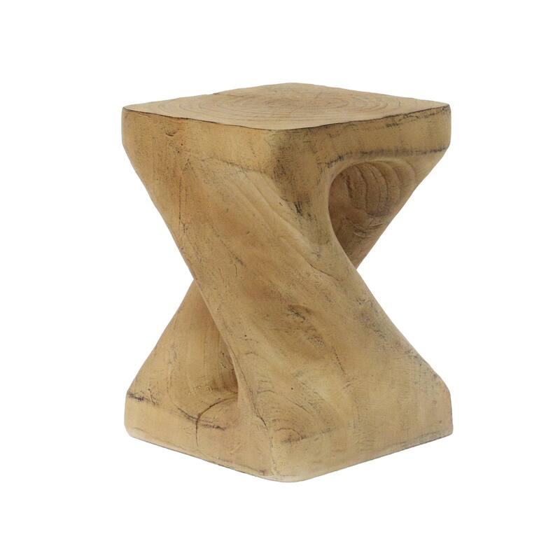 11.75" Modern Twist Shape Side Table with Good Weather and Water Resistance for Living Room or Bedroom