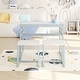 preview thumbnail 17 of 18, Max & Finn Signy Kids Table and 2 Chairs Set with Adjustable Heights, Pink/White