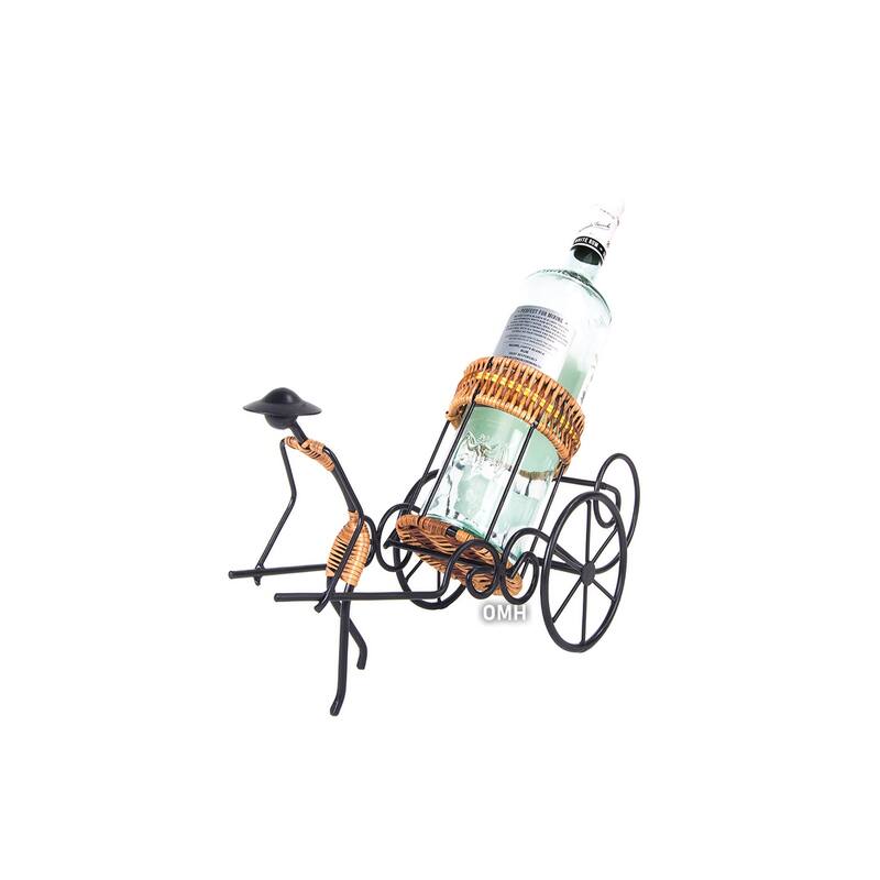 Asian Style Rickshaw Puller Wine Holder