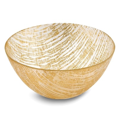 Curata Handcrafted Lead-Free Crystal Secret Treasure Gold Line Bowl