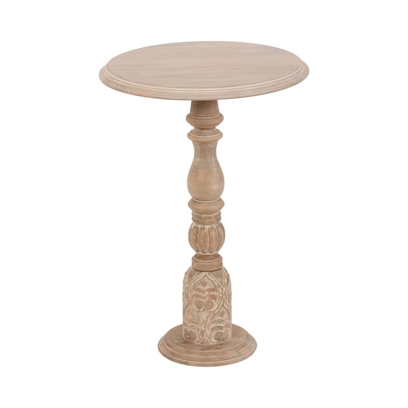 Kate and Laurel Hingham Wood Side Table - 16x16x24 - 16x16x24 - Whitewash