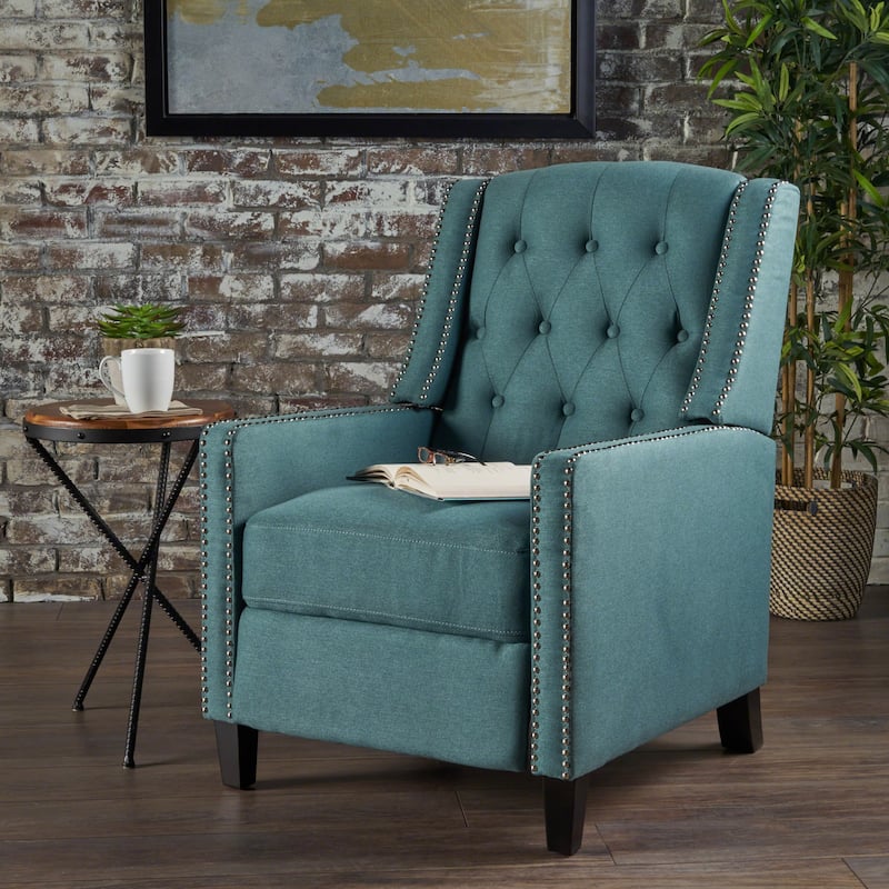 Roomfitters Classic Fabric Push Back Chair, Elegant Recliner for Living Room, Bedroom