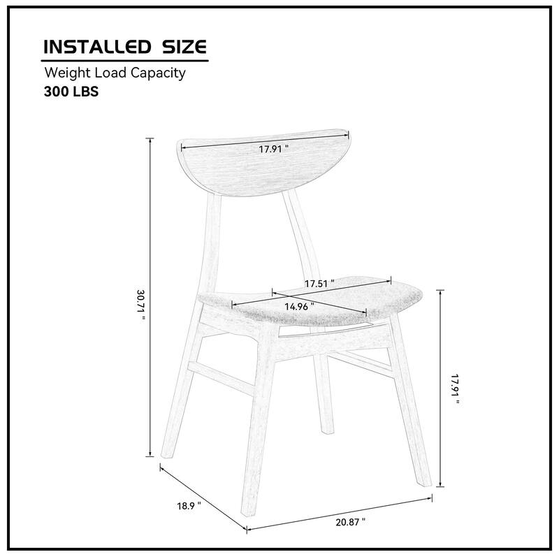 Modern Set of 2 Soft Upholstered Kitchen Side Chairs Kitchen Chairs for Dining Room,Living Room-Black