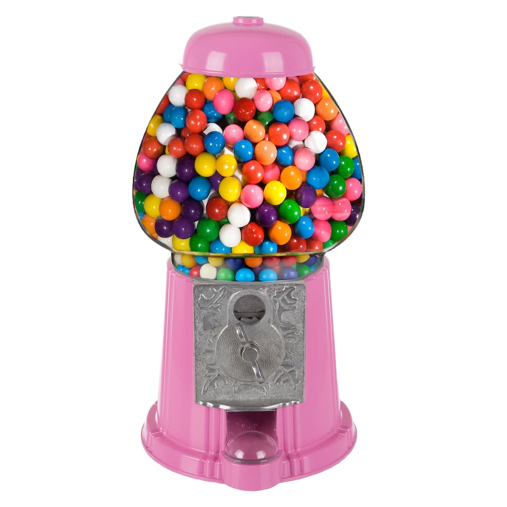 Gumball Machine - 15-inch Vintage Metal and Glass Candy Dispenser Machine by Great Northern Popcorn