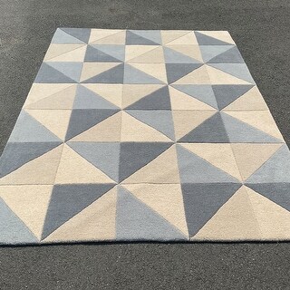HERAT ORIENTAL Hand-tufted Geometric Panel Design Wool Rug Collection ...