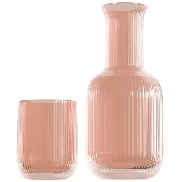 Elle Décor Vintage Night Bedside 33 Oz. Water Carafe With Tumbler, 2