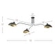 preview thumbnail 9 of 7, Farmhouse Matte Black 3-Light Semi Flush Mount Ceiling Light with Gold Leaf