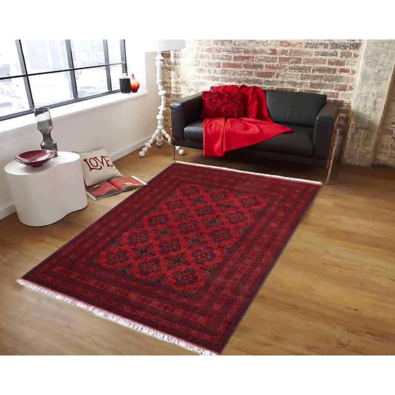 Vintage Biljik Khal Mohammadi Jesus Red/Blue Rug - 5'10'' x 7'8''