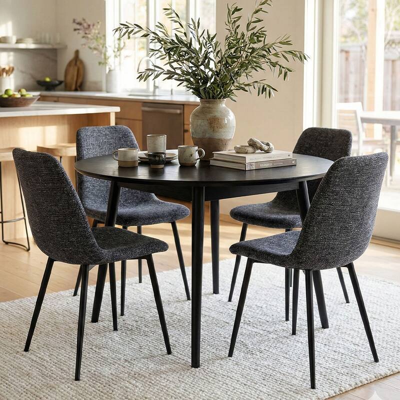 Upholstered Side Dining Chair (Set of 4) - Black