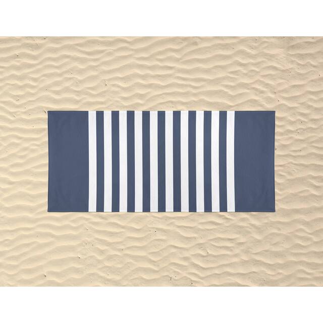 GRELLY BLUE & WHITE Beach Towel By Kavka Designs - 36" x 72"