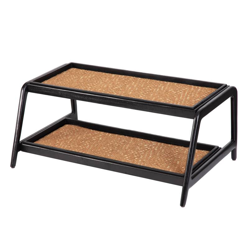 Jani Double-Tier Black Stand 3-Pair Rubber Boot Trays - Mersey