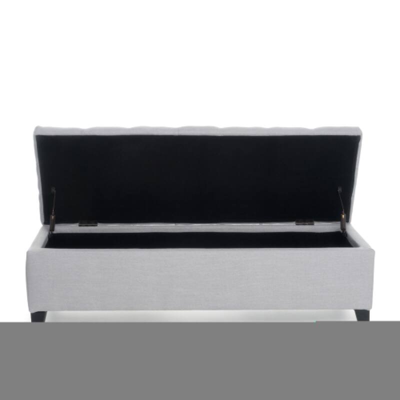 Roomfitters Glouster Storage Ottoman Bench, Button Tufted Fabric with Diamond Stitching