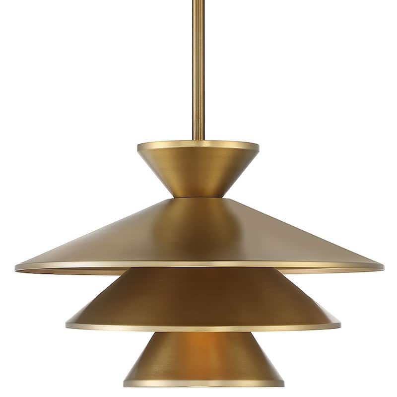 Meridian M70096 14" Wide Pendant - Natural Brass