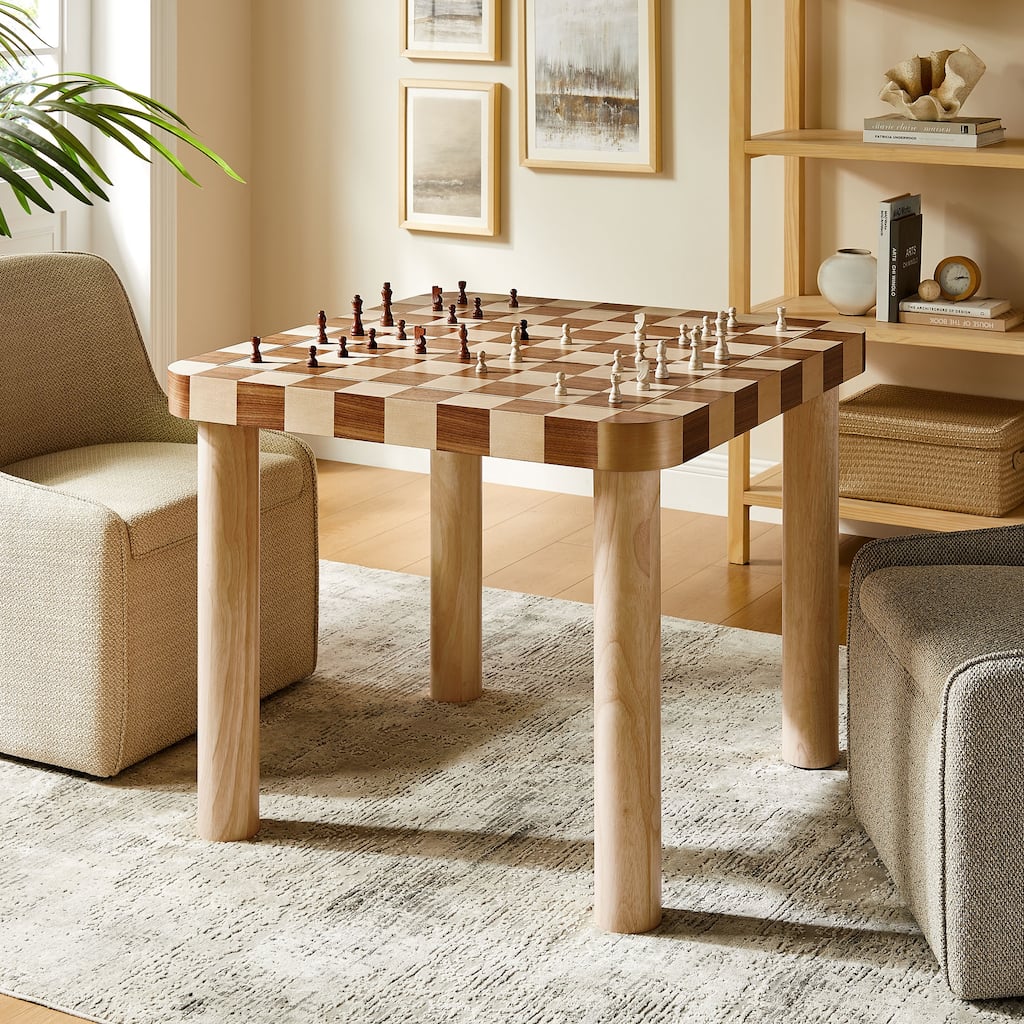 Oscar 36 Inch Square Checkered Dining Table