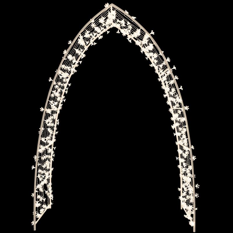 88In Archway W/ Warm Wht Leds Clear Floral Cap/Trans Cord/8 Function