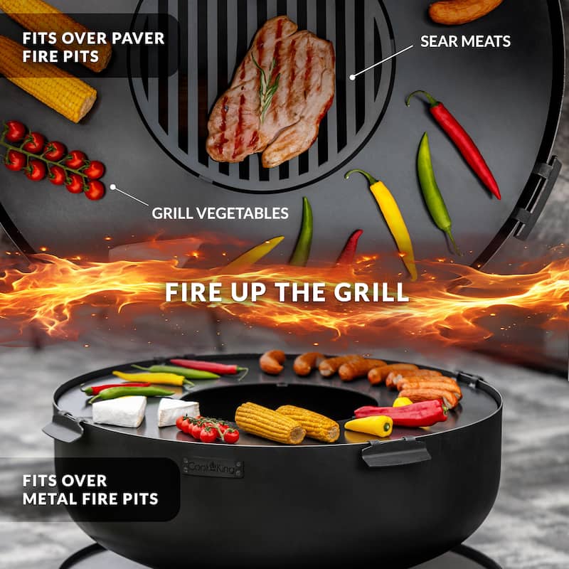 24" Cooking Grill Plate Accessory for Fire Pits and Paver Fire Pits