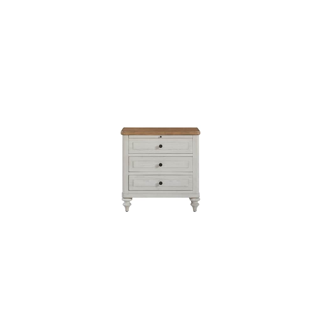 3 Drawer Nightstand with USB - Cement and Sand