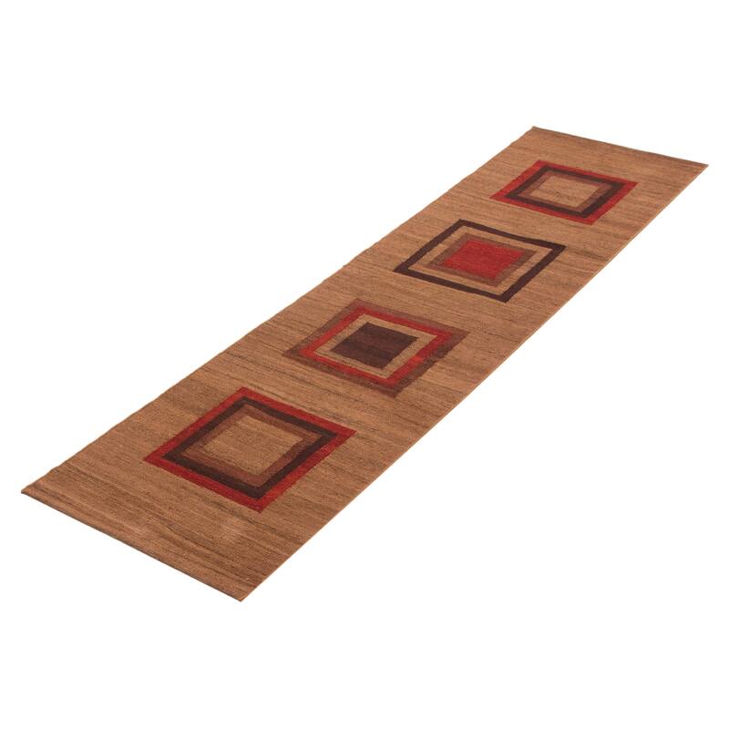 ECARPETGALLERY Flat-Weave Ankara FW Brown Wool Kilim - 2'6 x 10'0