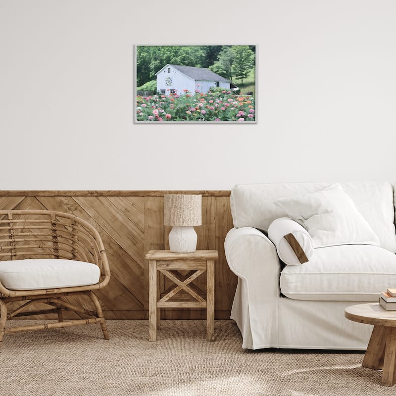 Stupell Countryside House in Garden Framed Giclee Art Design By Lori Deiter