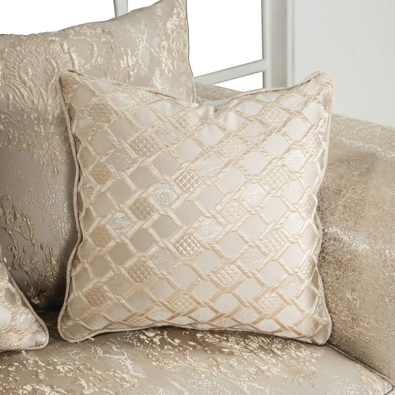 Furniture of America Omira USA Made Traditional 2-Seater Beige and Dark Cherry Loveseat