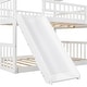 preview thumbnail 6 of 14, Full-Over-Full-Over-Full Triple Bunk Bed with Convertible Ladder and Slide - Solid Pine