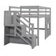 preview thumbnail 10 of 28, Twin Loft Bed with Storage Staircase and Window, Grey