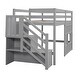 preview thumbnail 23 of 26, Twin Size Wood Loft Bed with Storage Staircase and Window,Sweden Style