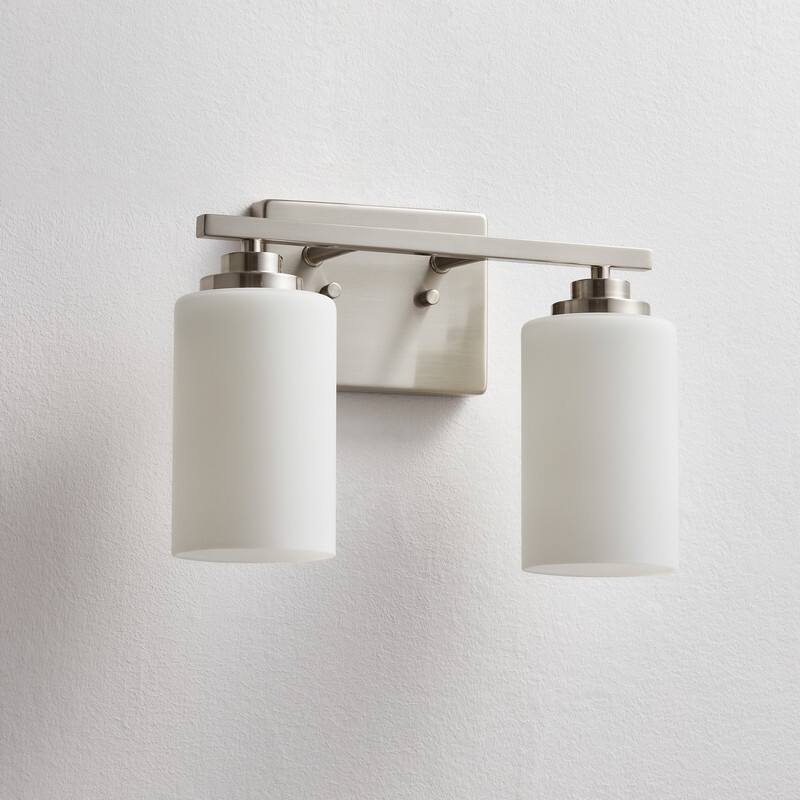 KAWOTI 2-Light Dimmable Bathroom Vanity Light with Frosted White Glass