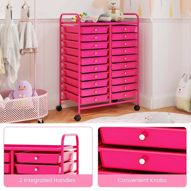Costway 20 Drawers Rolling Cart Storage Scrapbook Paper Studio - See Details