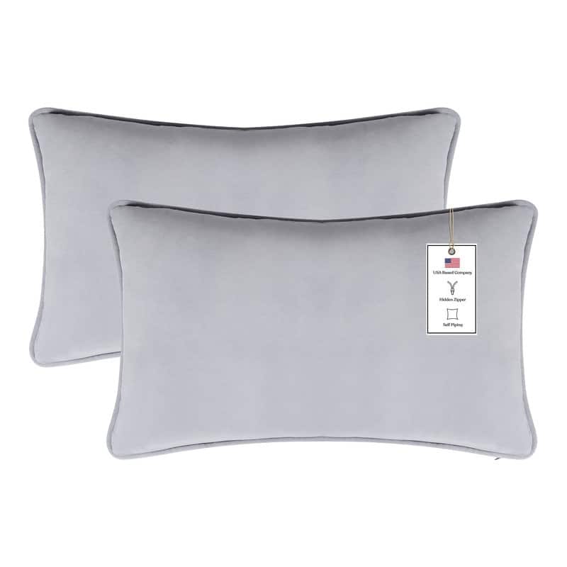 A1HC Set of 2 Luxurious Fine Soft Velvet Throw Pillow Covers Only, For Sofas, Beds, Vibrant Colors and Hidden Zipper
