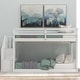 preview thumbnail 11 of 16, Twin over Twin Floor Bunk Bed, Ladder with Storage, Provide Maximum Security: Double Guardrail For Upper Bed,Gray