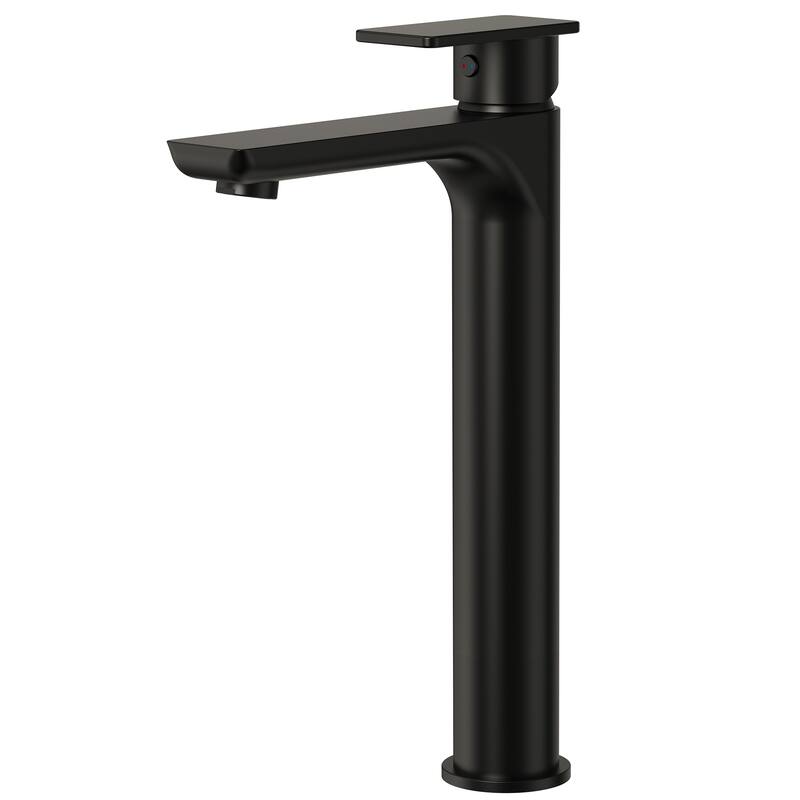 12" Height Bathroom Faucet, Single Handle Single Hole Sink Faucet Matte Black Spot Resistant