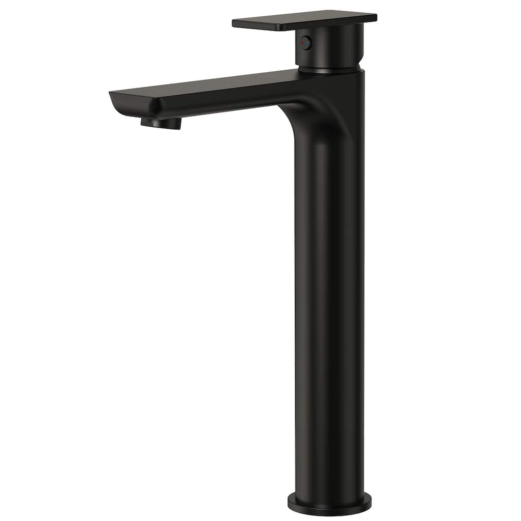 12" Height Bathroom Faucet, Single Handle Single Hole Sink Faucet Matte Black Spot Resistant