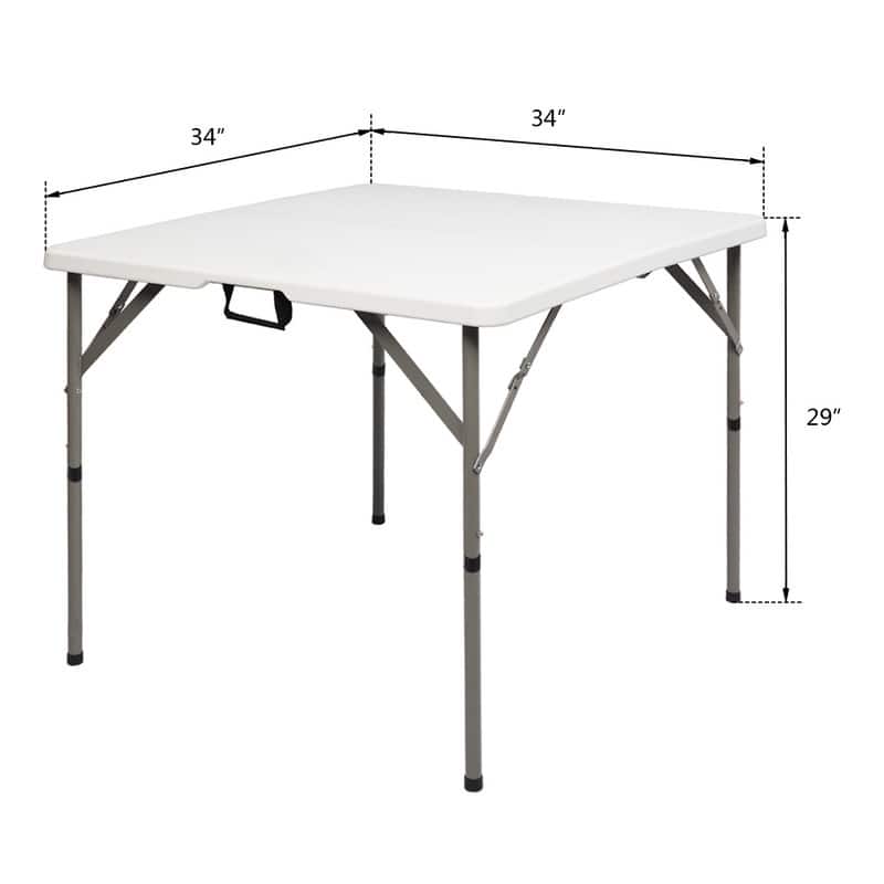 Outdoor 34 in.D x 29 in.H Portable Plastic Camping Table,White