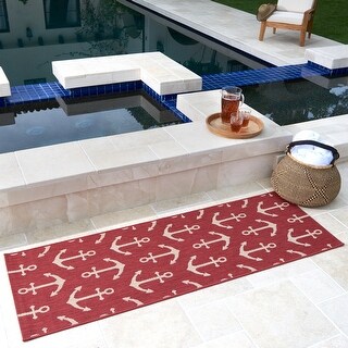 Brooklyn Rug Co Indoor/Outdoor Nautical Anchor Area Rug - Bed Bath ...