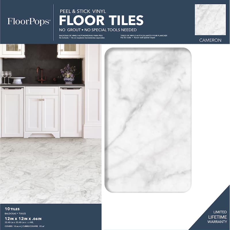 FloorPops Cameron Peel & Stick Floor Tiles