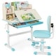 preview thumbnail 8 of 16, Height Adjustable Children School Home Study Table and Chair Set with Tilted Desktop for 3-12 Years Old