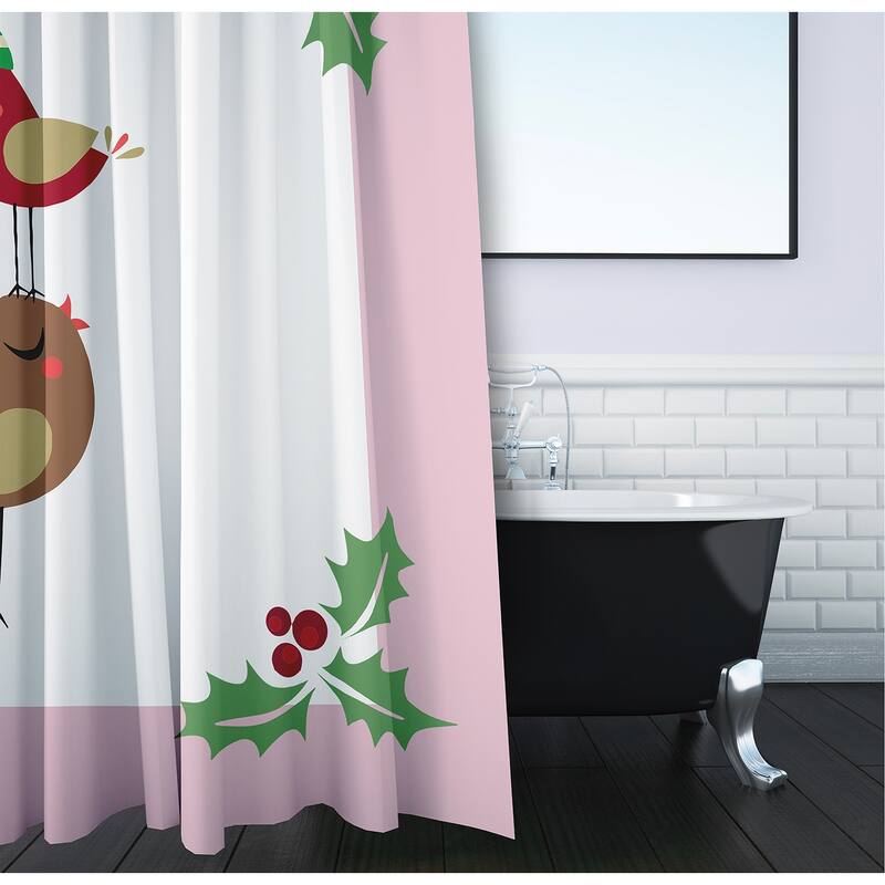 Christmas Birds Shower Curtain