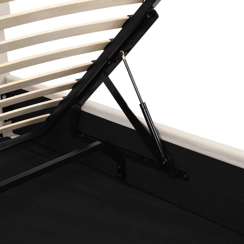 Queen size Upholstered Platform bed with a Hydraulic Storage System
