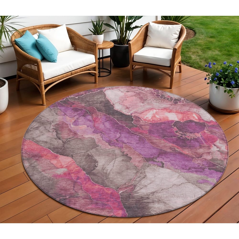 HomeRoots Floral Transitional Rectangle Outdoor Rug