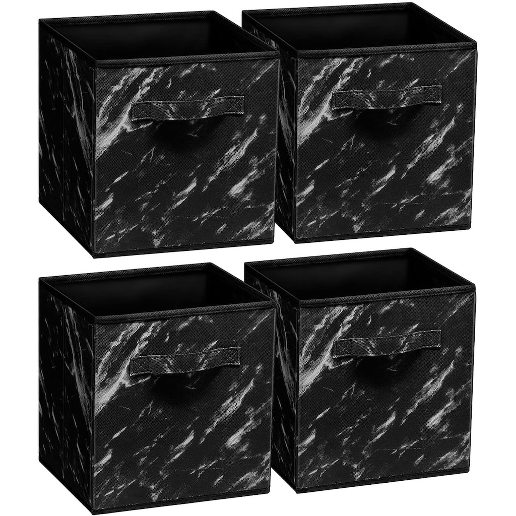 Collapsible Storage Cube - Four Pack - Marble Black